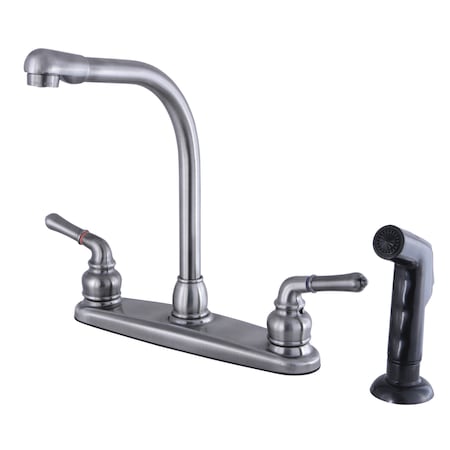 Kingston Brass Magellan Centerset Kitchen Faucet, Black Stainless KB7500SP